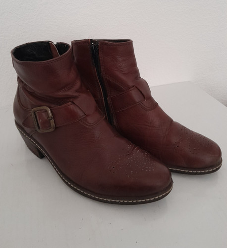 Wolky brown leather zip and - leather,