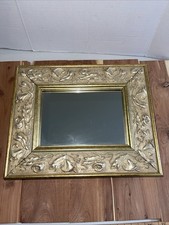 Martin Aborn AM5 Wide Gold Wooden Mirror Italian Floral Design 9x11 Art Deco