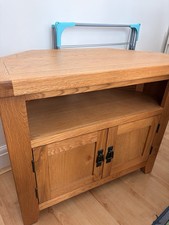 Wooden oak corner tv unit with