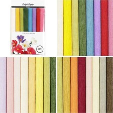 Craft Crepe Paper Assorted Colours Stretchable Flowers Leaves Bouquets Choose