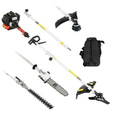 Petrol Garden Multi Tool 56cc 5 in 1 Pole Chainsaw, Strimmer, Hedge Trimmer P1