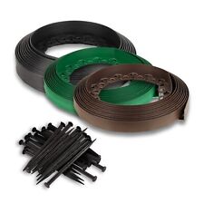 10 - 50 Metre FLEXIBLE GARDEN BORDER GRASS LAWN PATH EDGING WITH PLASTIC PEGS