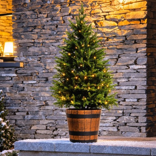 Pre lit christmas tree potted - christmas,