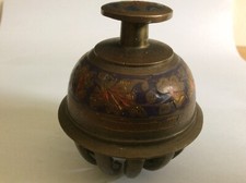 Vintage Brass &  Enamel Claw Bell Tibetan/Indian Temple Pray Bell