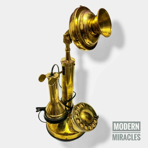 Gold vintage candlestick phone - vintage,