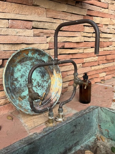 Dark copper patina - patina, sink