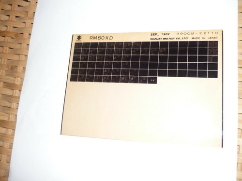 Suzuki rm80xd microfiche sept - microfiche,