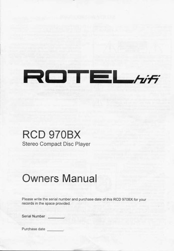 Rotel rcd 970bx player - rotel, rcd-970bx