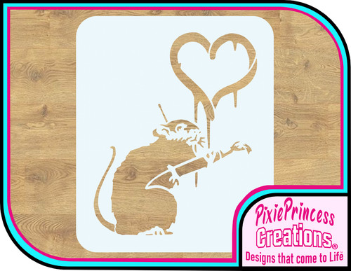 Banksy rat love heart - rat,