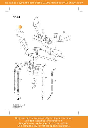 Suzuki mirror assy - assy,, view