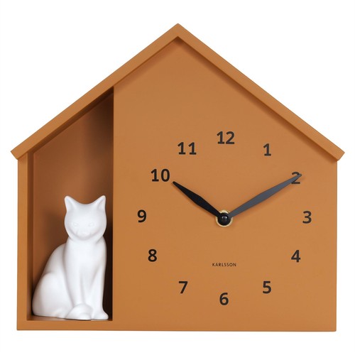 Meowing cat wall clock - wall,