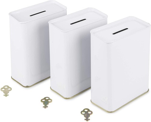 Pack white tin - of, donation