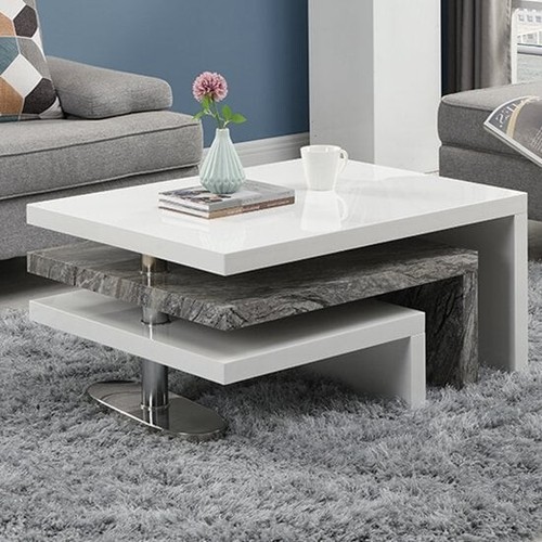 Design rotating white - rotating, gloss
