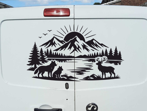 Car sticker mountains - sticker,