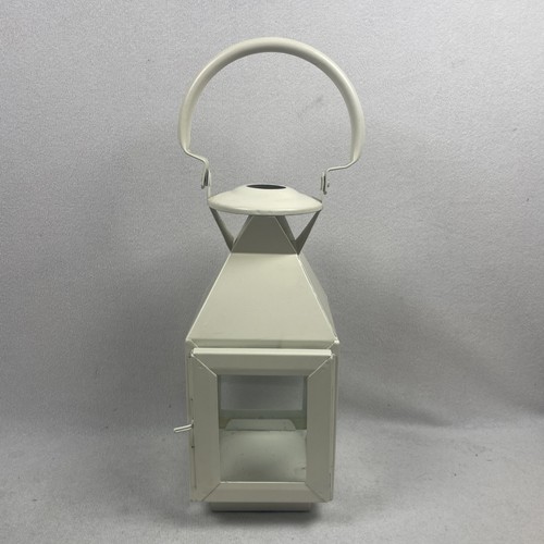 White metal candle holder - metal,