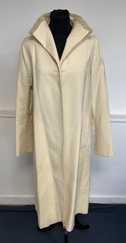 Cesare fabbri long cream coat - cream,