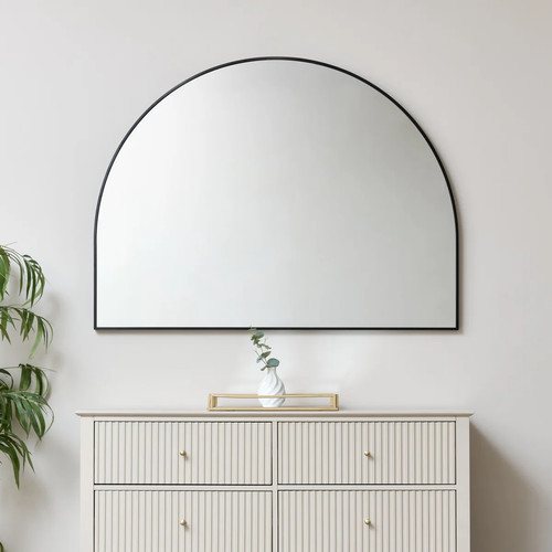 Large black arched wall mirror - arched,