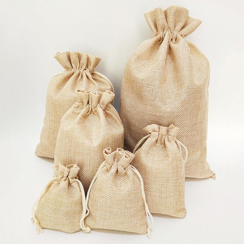 Burlap bags with drawstring - burlap,