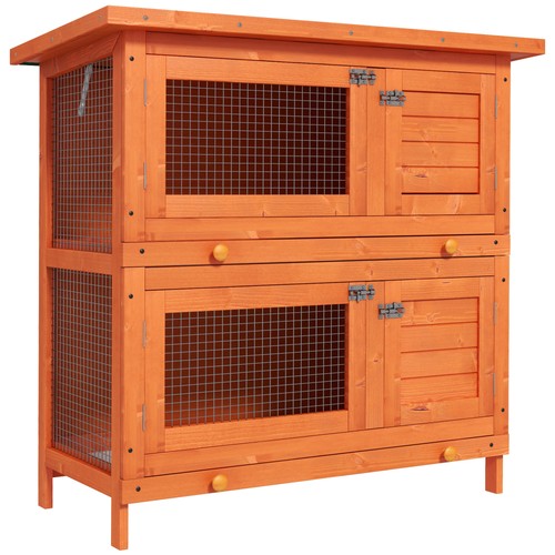 Pawhut rabbit hutch guinea - hutch,,