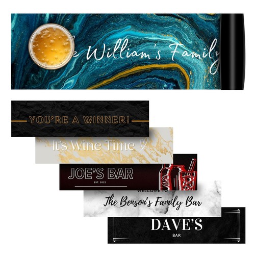 Personalised pub bar runner - personalised,