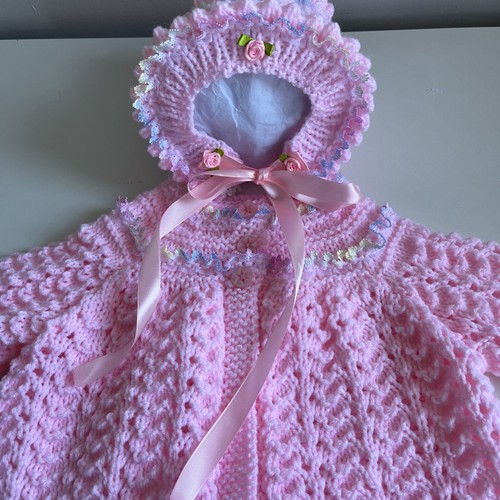 Knitted matinee jacket - knitted,