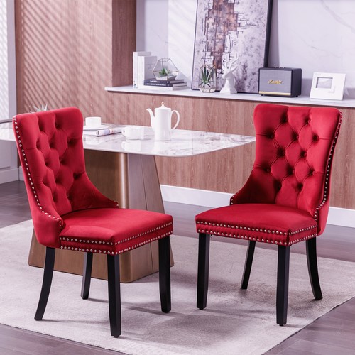 Pcs red velvet upholstered - red,