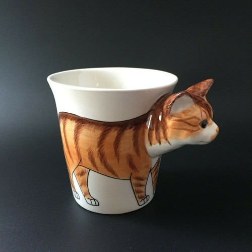 Hand painted orange tabby - hand, 3d