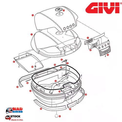 Givi z769 top box rubber - givi,