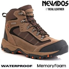 Mens Leather Waterproof Outdoor Hiking Walking Trail Mid Boots Shoes Rugged Sz
