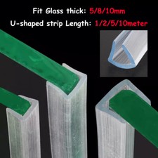 U type Bath Door Shower Screen Seal Strip Bumper Protection For 5/8/10mm Glass