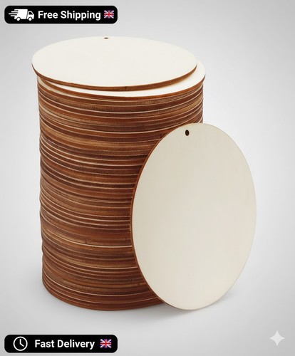 Wooden slices holes pack - wooden, 50