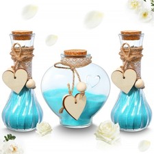 Unity Sand Ceremony Set Includes 3 Pcs Decorative Vase with Burlap and Lace S...