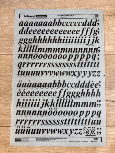 Letraset rub transfer - letraset,