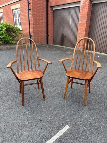 Pair ercol style wooden - pair,