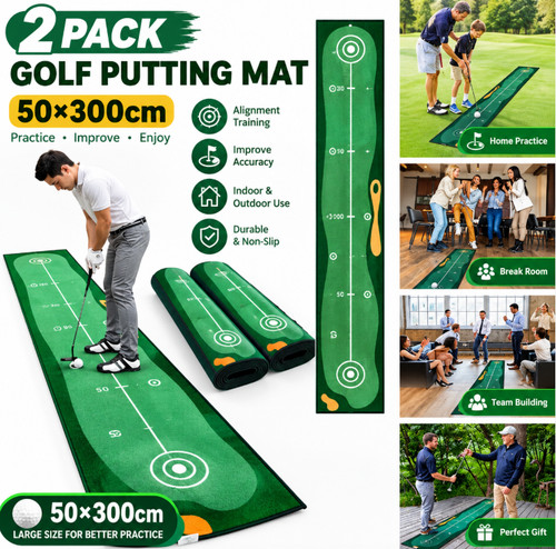 2pcs golf putting mat 50x300cm - putting,