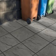 34 x BRADSTONE PEAK RIVEN DARK GREY PAVING SLABS 600x600mm 23031 DEL INC