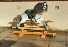 Hand Crafted Solid Wood Rocking Horse Vintage Handmade