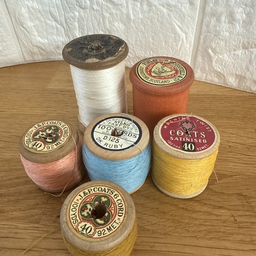 Vintage wooden thread cotton - thread,