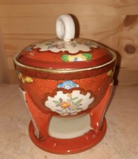Genuine Vintage Samurai China Japan Handpainted Sugar Bowl & Lid Japanese