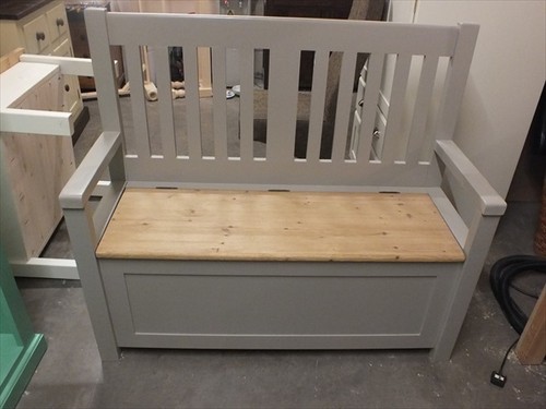 4ft painted slat back monks - painted,