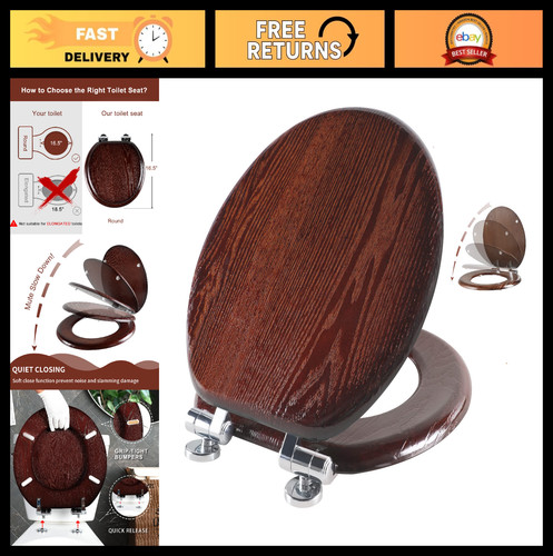 Round dark walnut - walnut, toilet
