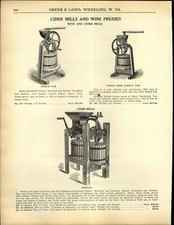 1914 PAPER AD Eagle Brand Wooden Wood Apple Cider Mill Grinder 