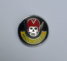 VTG NOS HELLS ANGELS BIKER BADGE PIN, HOG, HARLEY, SUPPORT 81, 1%er, DILLIGAF