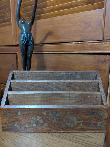 Desk organiser vintage wooden - organiser,