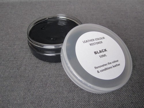 Black leather colour - leather, restorer