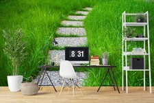 3D Green Grass Road ZHUB1102 Wallpaper Wall Mural Removable Self-adhesive Zoe
