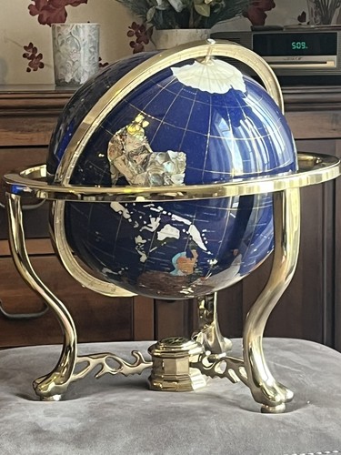 Gemstone world globe - gemstone,