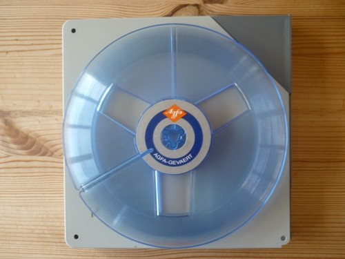 Agfa blue empty spool - 7", reel