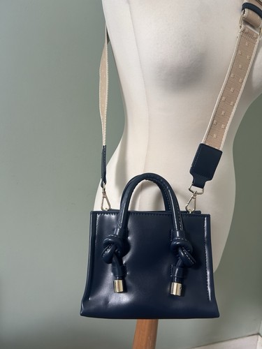 Zara mini handbag navy blue - zara,