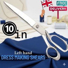 Left-Handed Dressmaking Shears 10" – Heavy Duty Fabric & Leather Scissors S.S